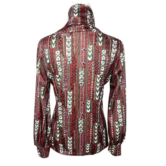 1970's Lucky Tops Southwestern Turtleneck Blouse - Picture 4 of 6